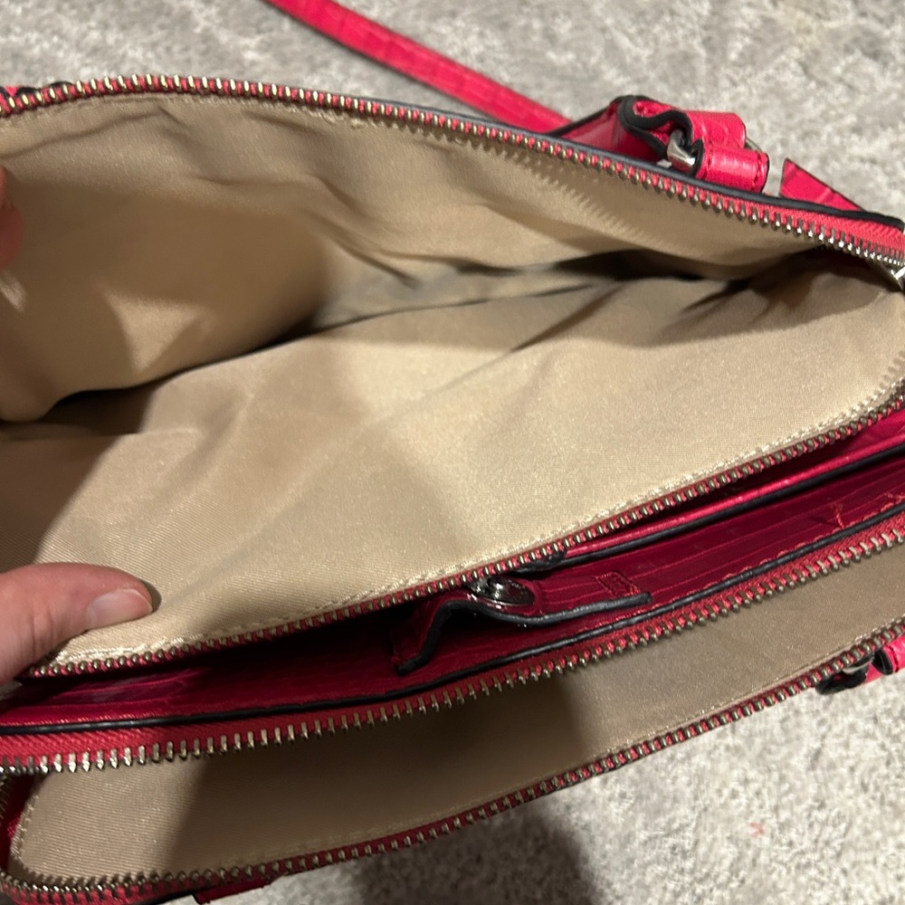 Pink Croc-Embossed Handbag - Picture 6 of 10